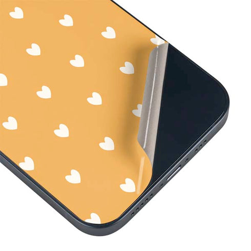 Yellow and White Hearts iPhone 14 Plus Skin